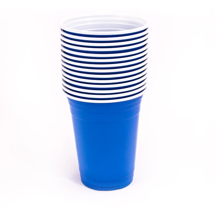 Manufacturers wholesale disposable PP blue color plastic water cups 16 oz plastic party cups copos de plastico