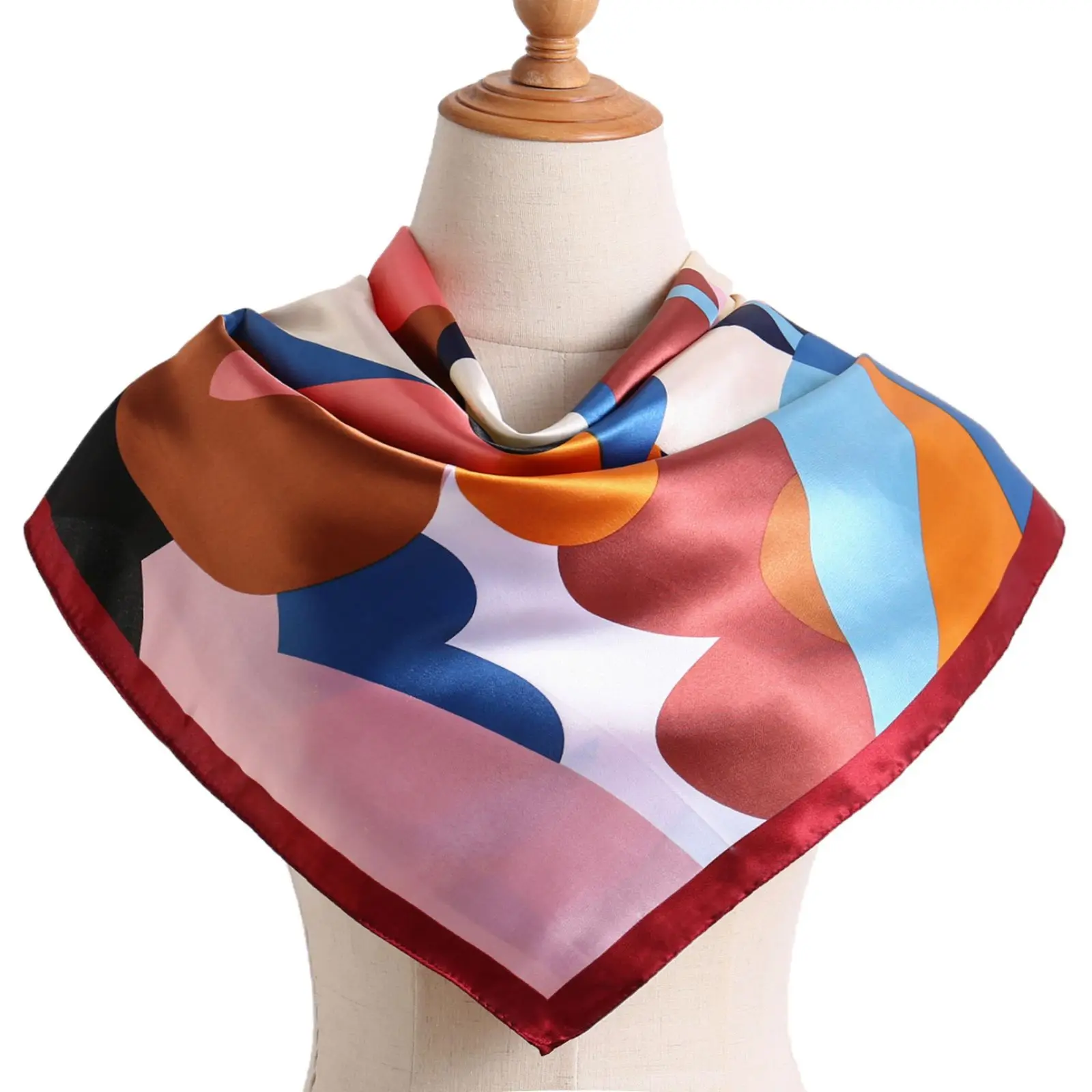 New Arrival luxury Large Women Head wraps scarf  premium printing satin head wrap scarf for women