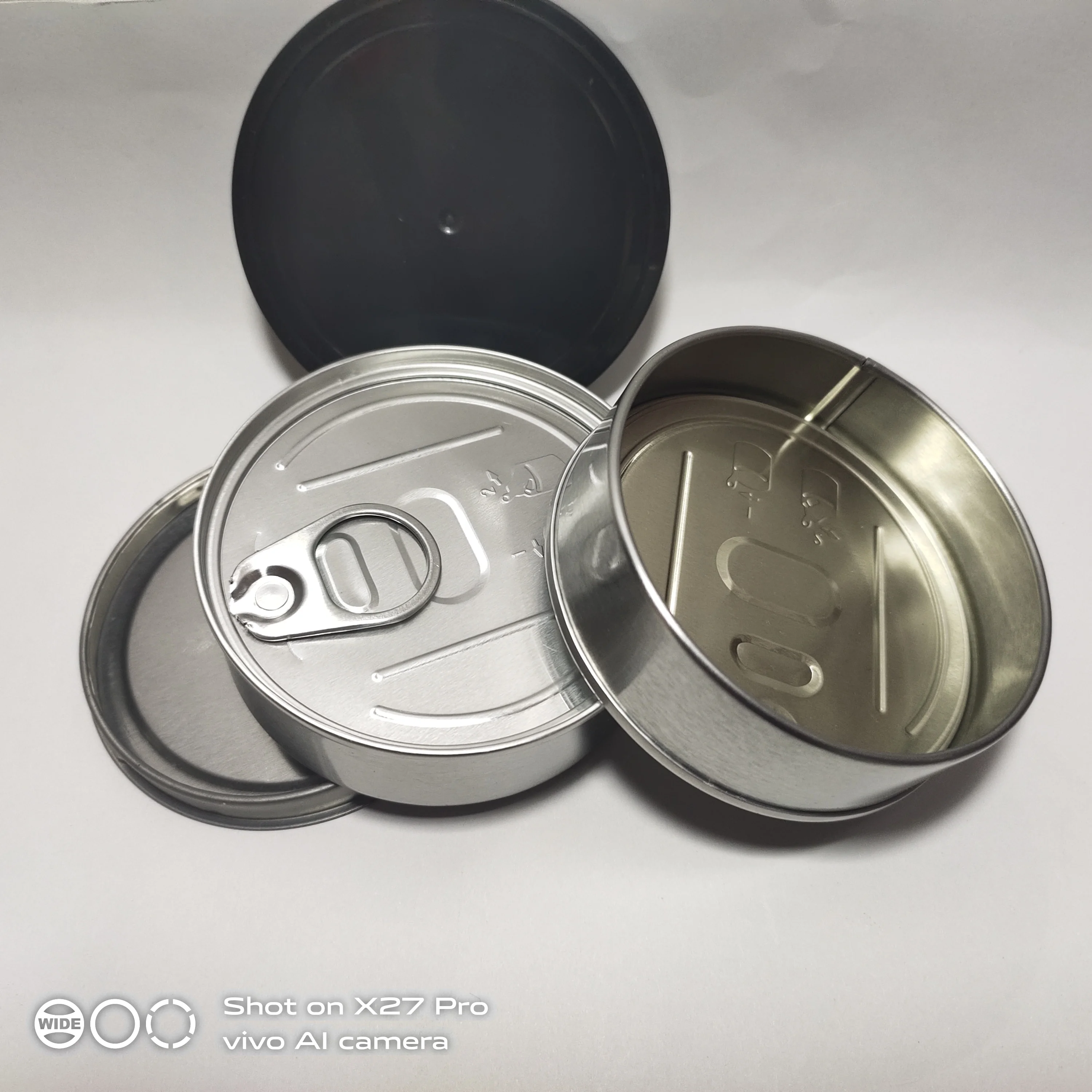 Жестяные банки для пресситина тунца 100 мл 3,5 г с крышкой-умные этикетки для бутонов или пользовательские этикетки