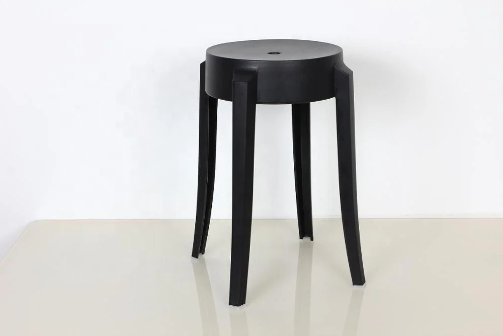 Convenient Stackable European Style Round Full PP Plastic Livingroom Stool Seating