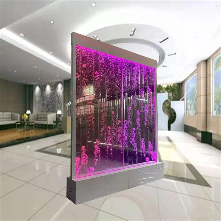 Indoor Rain Waterfall Glass Wall and Water Fountain Wall Water Bubble Wall Designs Home Decor Tiles Wine Cabinet