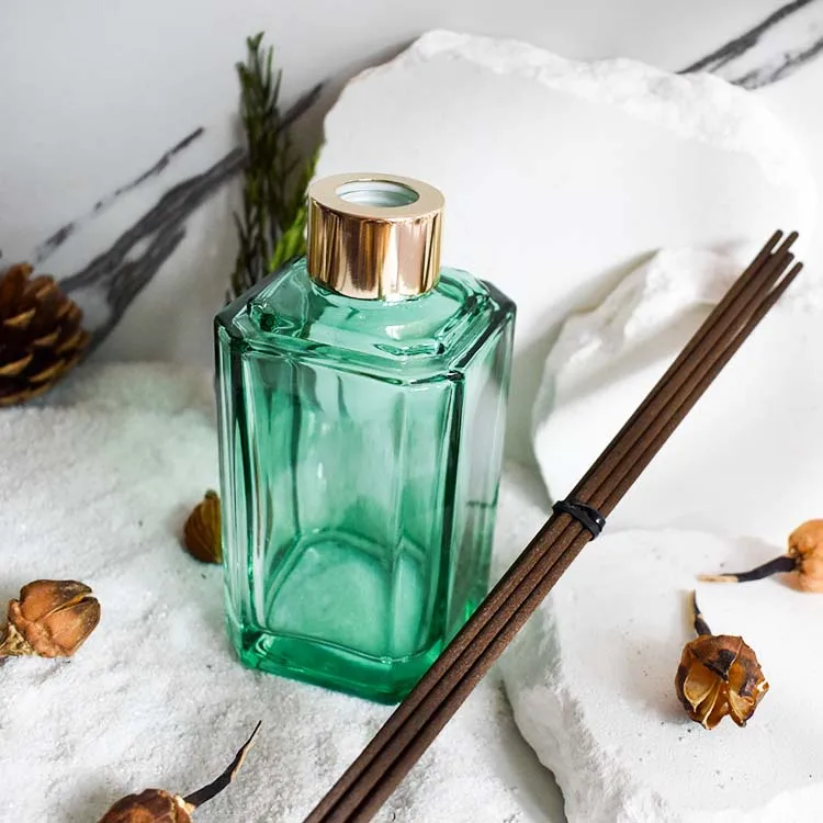 hotel collection custom color reed apothicary empty filling with box hexagon reed diffuser glass bottle