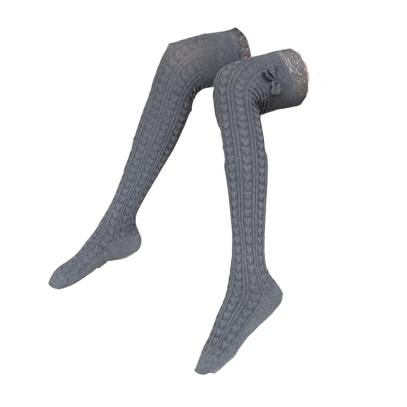 Корейская версия кружевные Симпатичные Длинные носки из чесаного хлопка с бантом под заказ Высокие сутулки до бедра носки До Колена Для Женщин