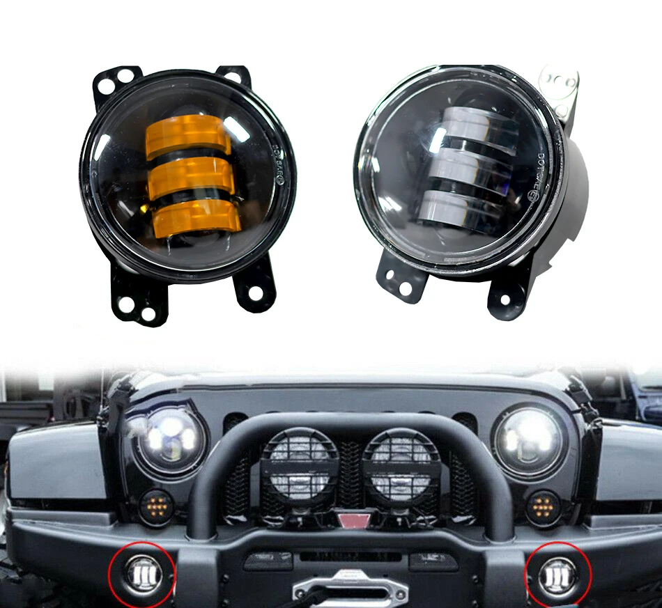 Brand new design wholesale price Auto car 12V LED Lamp Driving Off Road Fog Lights with  for Jeep Wrangle JK JL