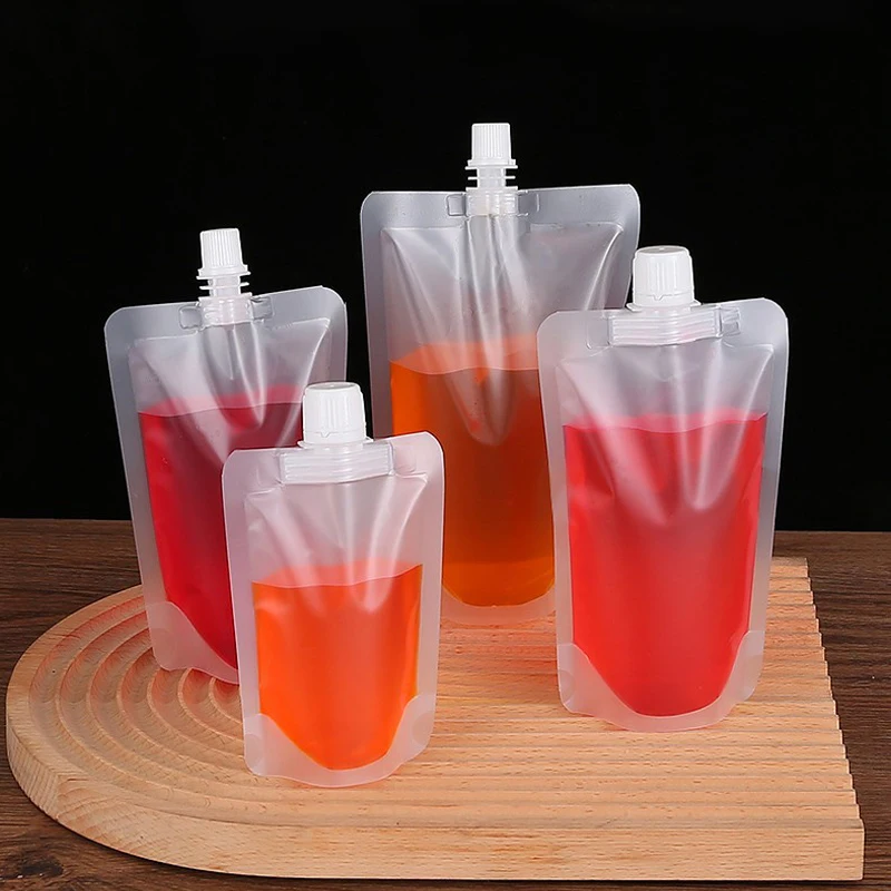 Custom High quality Food Grade plastic clear 500ml drink pouches bags with spout