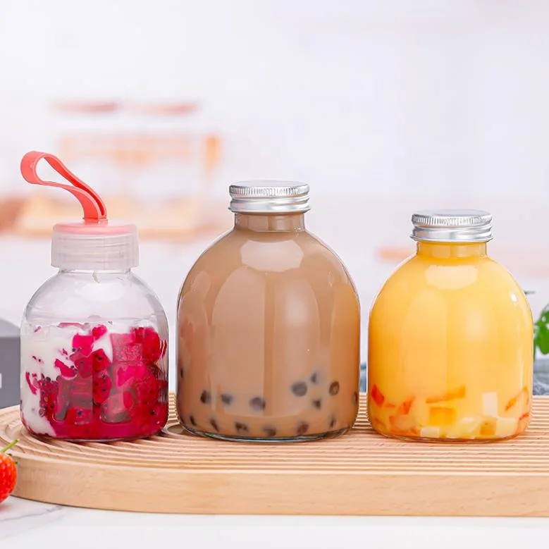 Clear 250ml 350ml 500ml juice glass bottle milk juicer drinking bottles for beverage