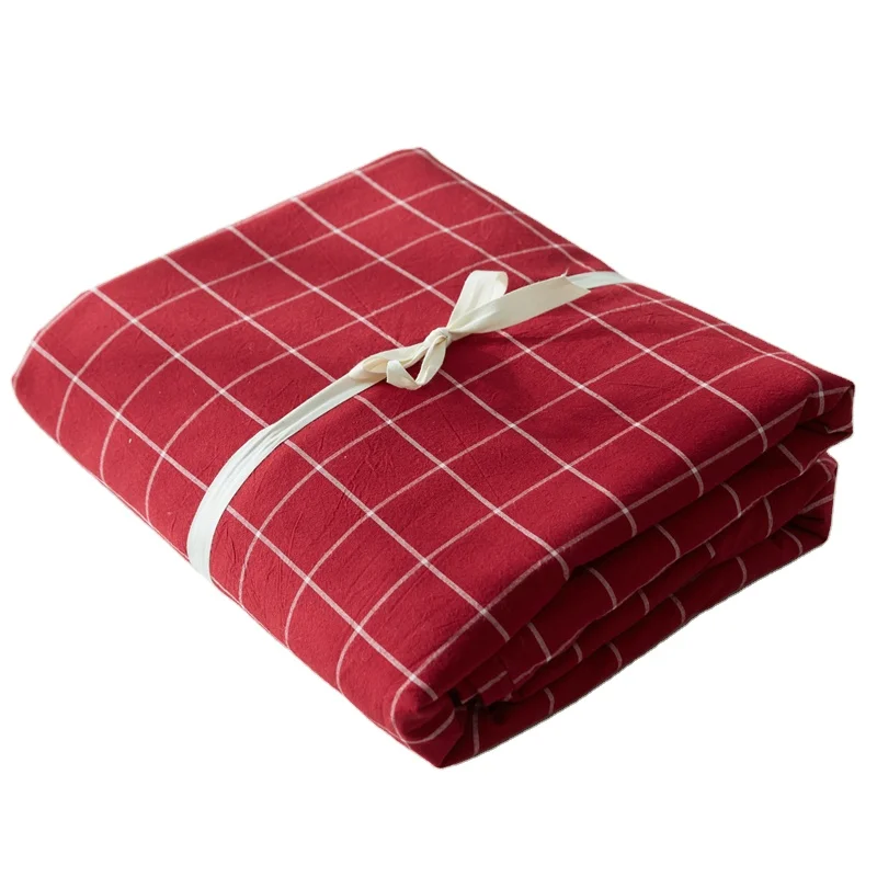 washable cotton western style yarn dyed bed cover 4pcs bedding set korean bed cover