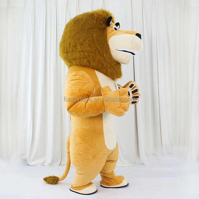 Adult Halloween Plush Furry Mascot Animal Carnival Dress Suit Fur Inflatable Lion Costume for sale