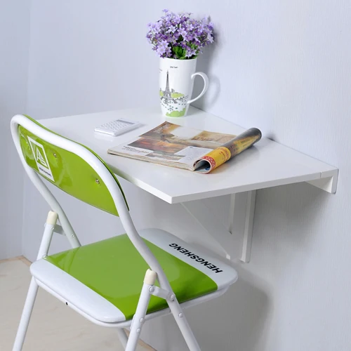 Home Office Modern PC Floating Corner White MDF Folding Computer desk Wall Mounted Foldable Table