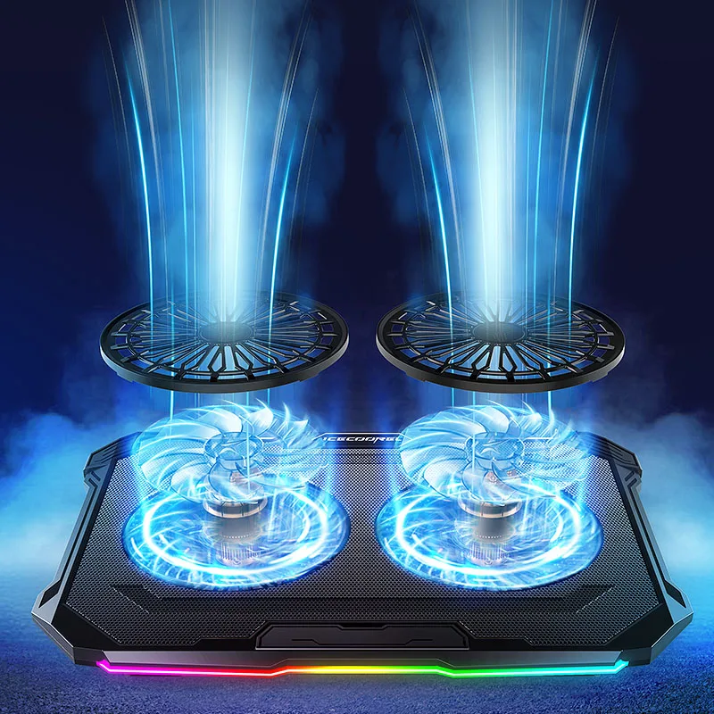 Laptop Stand Cooler Laptop Cooling Pad 2 USB Port Air-cooled Double Fans 1800+/-10%RPM Plastic 415*293*26.5mm