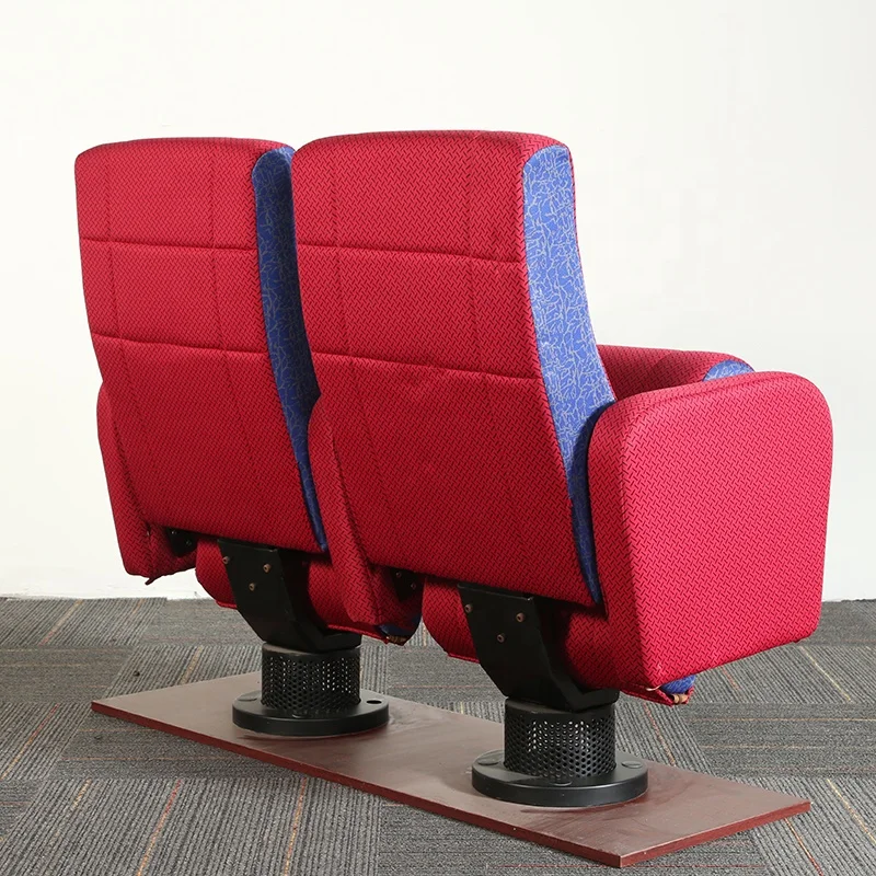 hot china malaysia Commercial Lecture Hall Modern High folding seat cheap Backrest red cloth vip auditorium chair