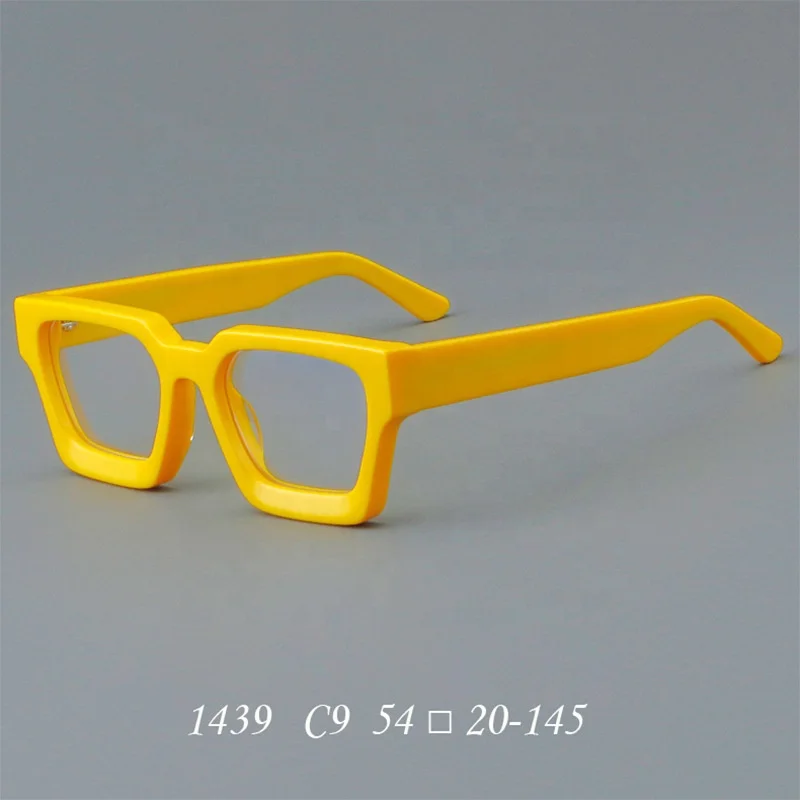 A1439 High Quality Fashion Vintage Acetate Square Eyeglasses Frames For Women 2024