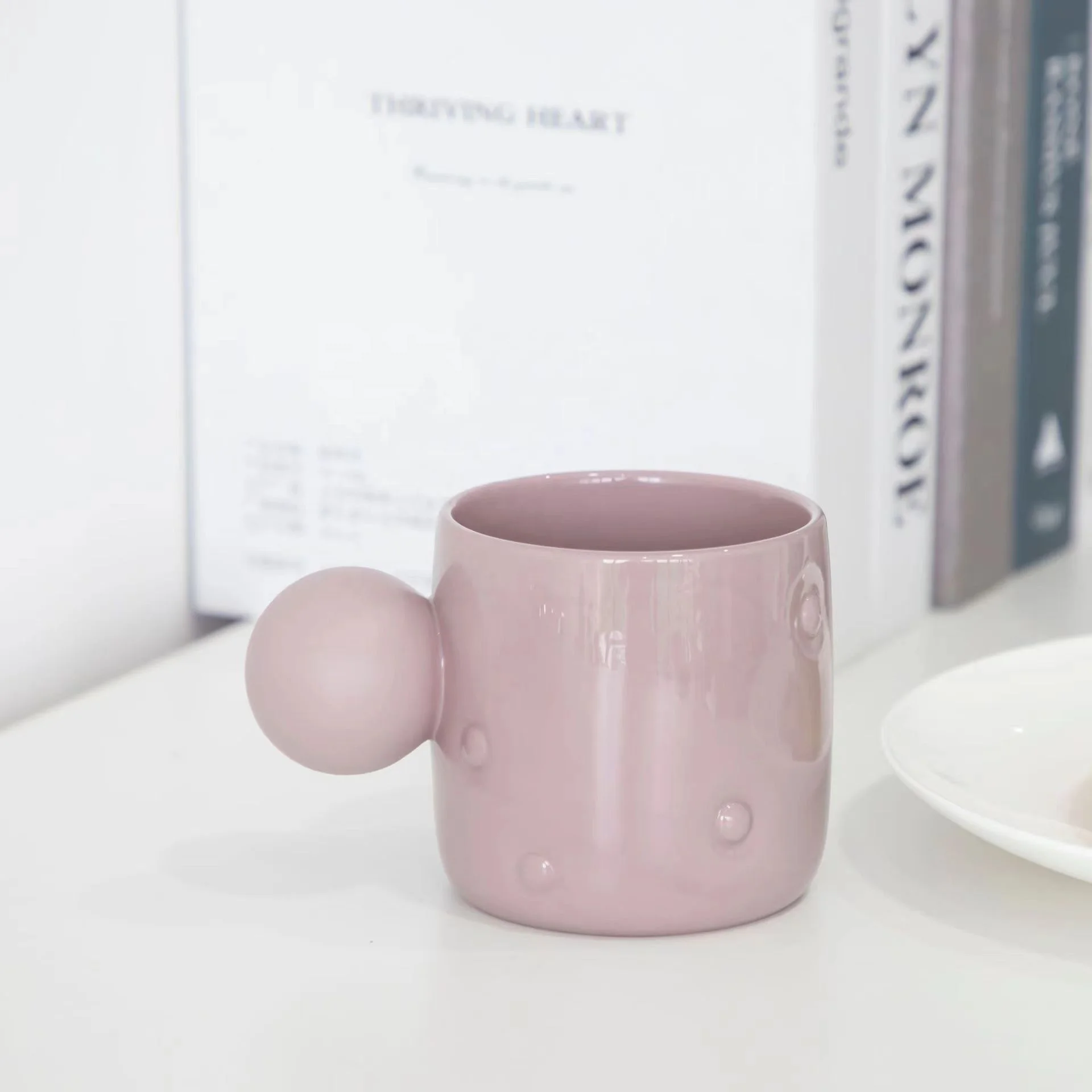 ins Creative Planet simple niche lavender ceramic mug Breakfast milk Afternoon tea