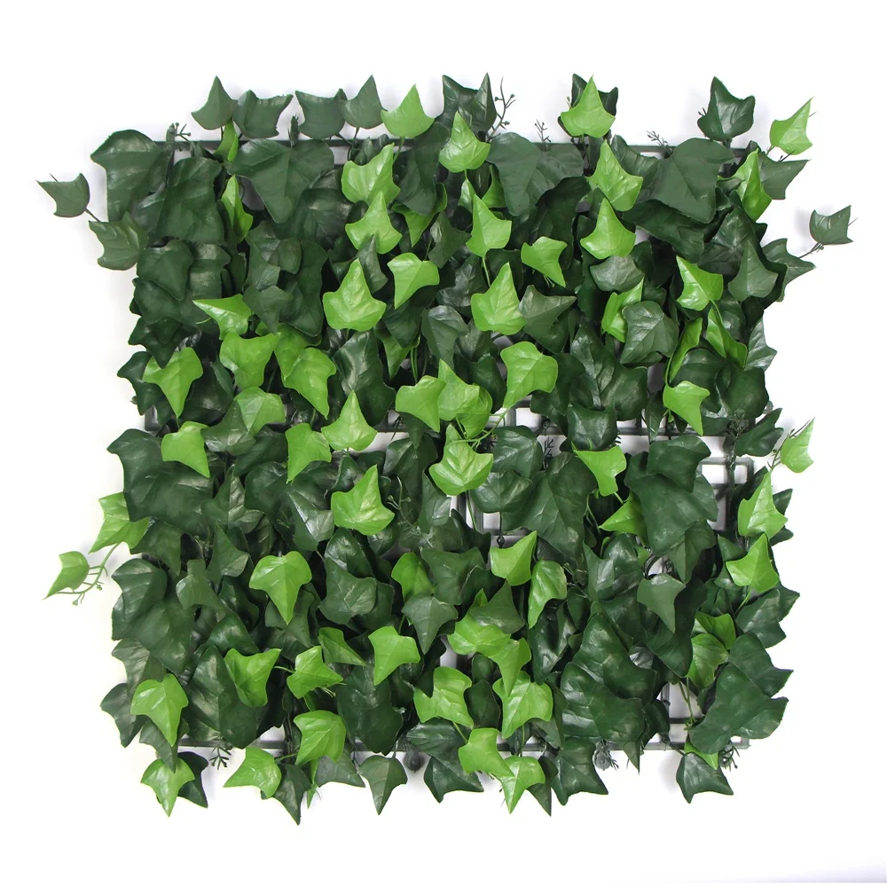 Grade B fireproof uv outdoor hedge mat fence green leaf artificial grass wall