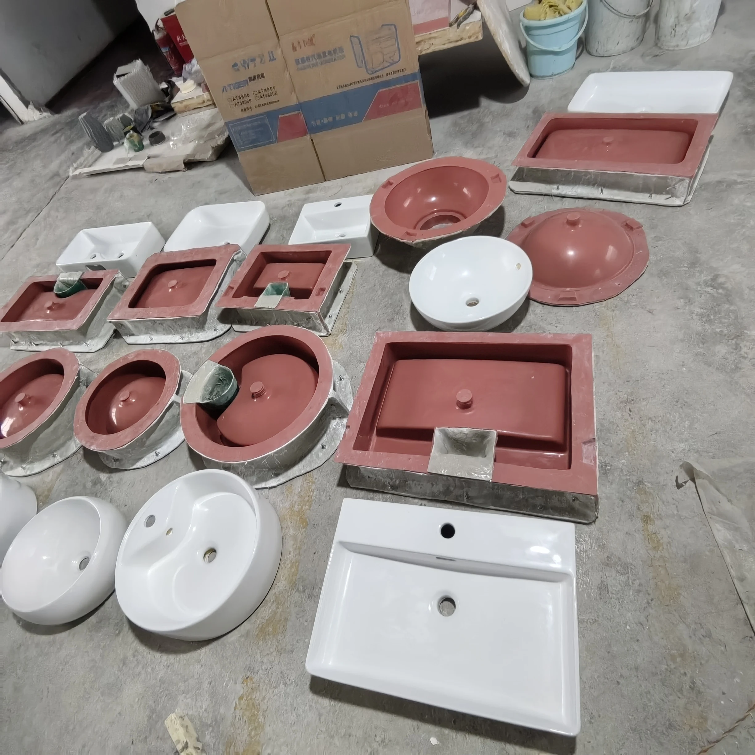 2024 NEW design Cement Hands Wash Pot Various shapes Silicone Concrete Sink Washbasin Molds