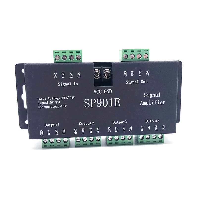 Multiple Sub-control Cascades SP901E full color LED SPI Signal Amplifier controller