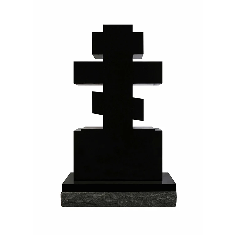 Custom Black Granite Designed Lapida Portable Upright Coffin/Tombstone European Cheapest