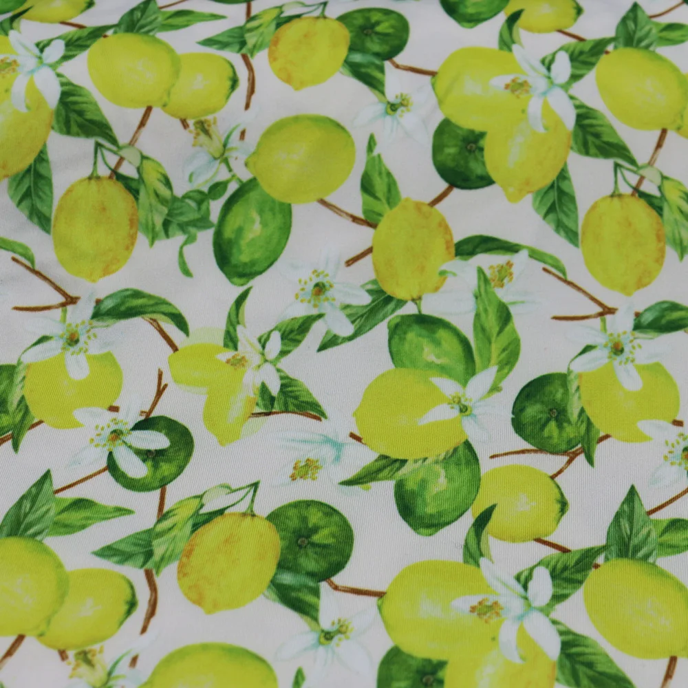 4 Way Stretch Designer Fruit Print Nylon Spandex Lycra Swimwear Fabric