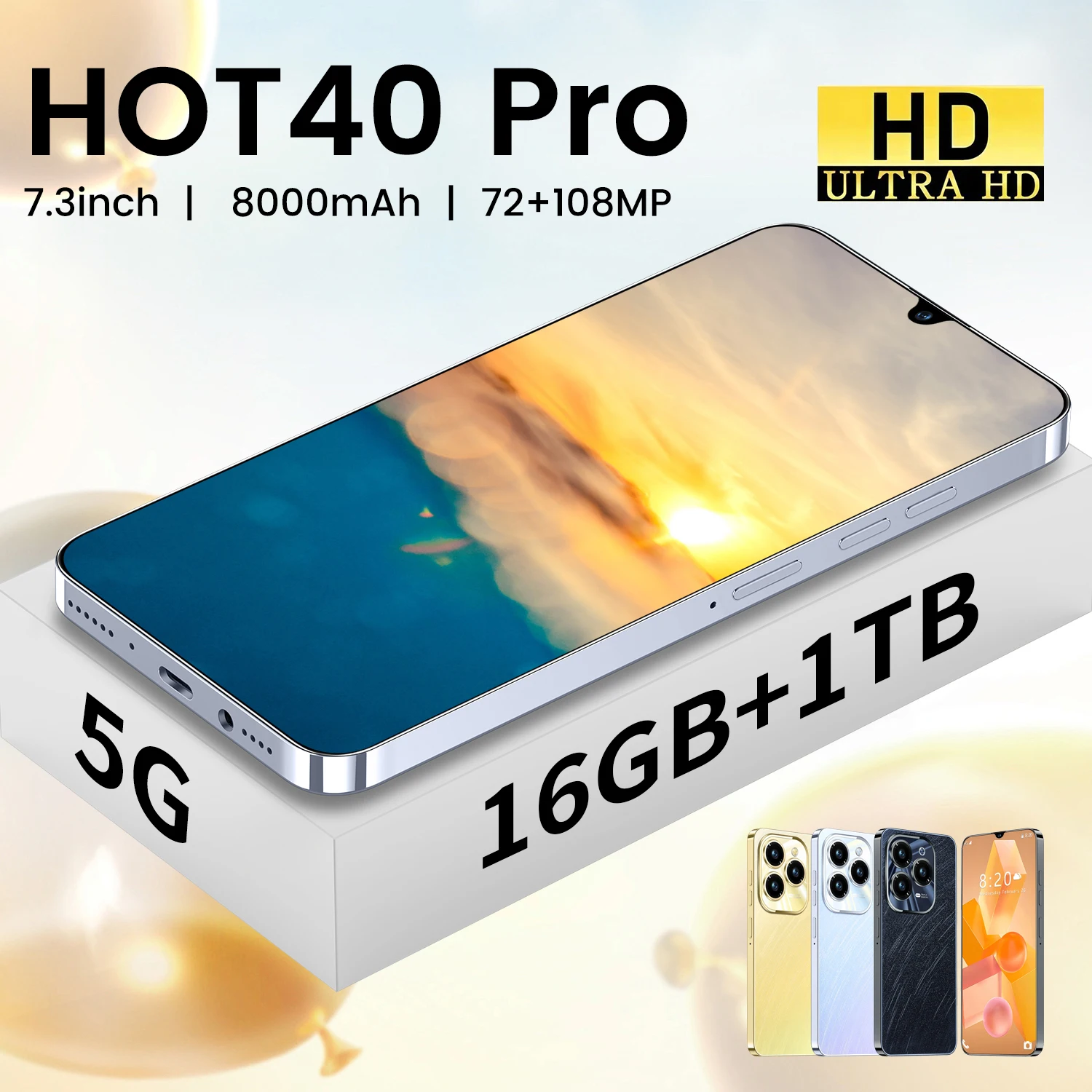Promotion Spark 20 Pro 16g+1TB 5G Original cellphones 7.3Inch 7800mah Mobile Phone Dual Sim Card Beauty tecno spark 10 pro