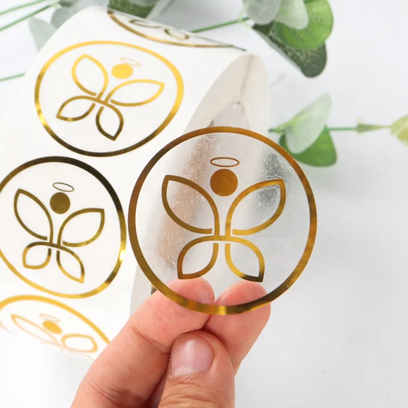 Custom car clear self adhesive transparent vinyl sticker transparent gold foil sticker sheet transparent stickers with logo