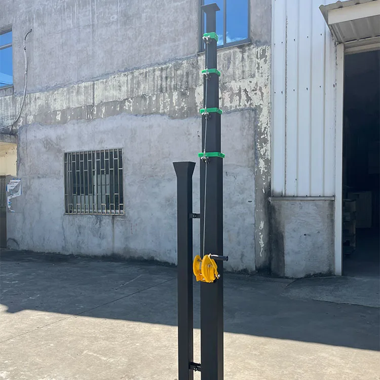 High Quality 4-9 Meter Steel cctv Pole Telescopic Manual Winch Mast Hand Crank Design Mounted Camera Antenna