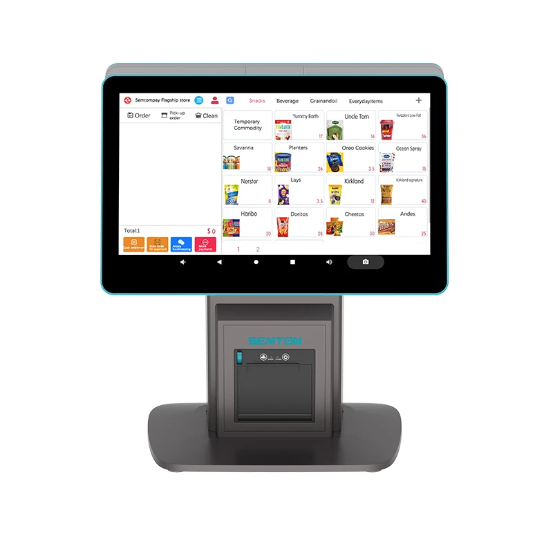 all in one 15.6 inch Pos Android 10 Touch Dual Screen Billing Machine POS with 15.6  inch customer display