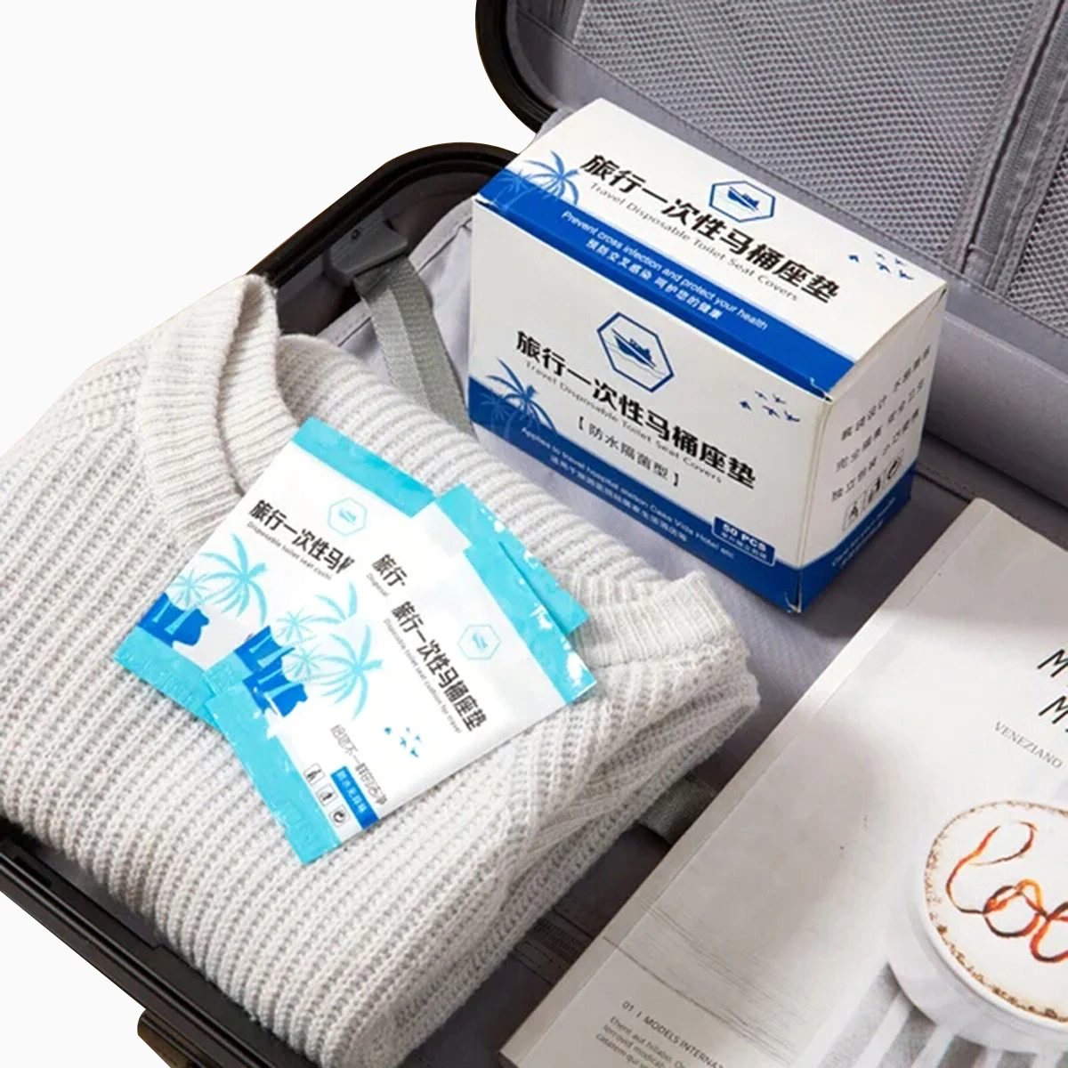 Disposable Paper Toilet Seat Cover Protector Camping Travel Hygienic Toilet Mat Pad Portable Bathroom Supplies Set