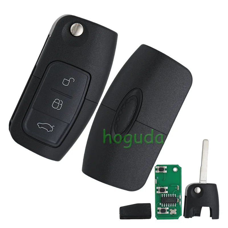 For Ford Focus Remote key with 4D63 chip and 433/315Mhz for Ford Fusion Focus Mondeo Fiesta Galaxy HU101 Blade Vehicle Flip Keys