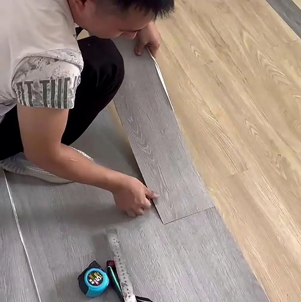 Cheap Wholesale waterproof bathroom floor plastic tiles pvc adhesive vinyl plank floor flexible flooring