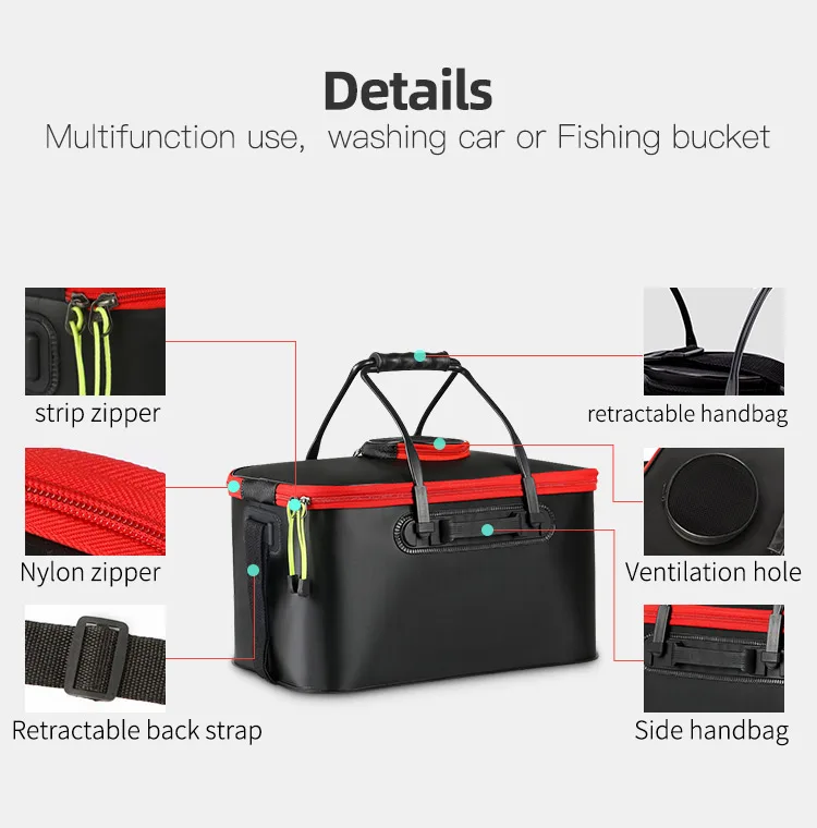 black cleaning tool set car washer with foldable bucket car wash detailing buckets grit