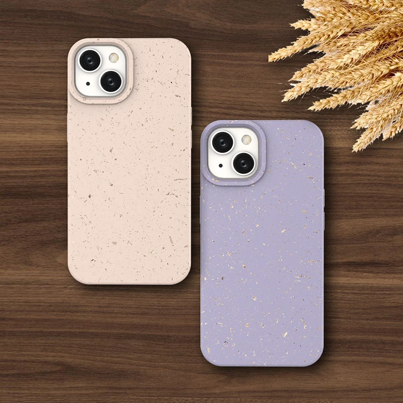 2022 New 100% Recycled Eco-Friendly Biodegradable Wheat Straw Phone Case for Iphone 14 Max 13 12 11Pro Max