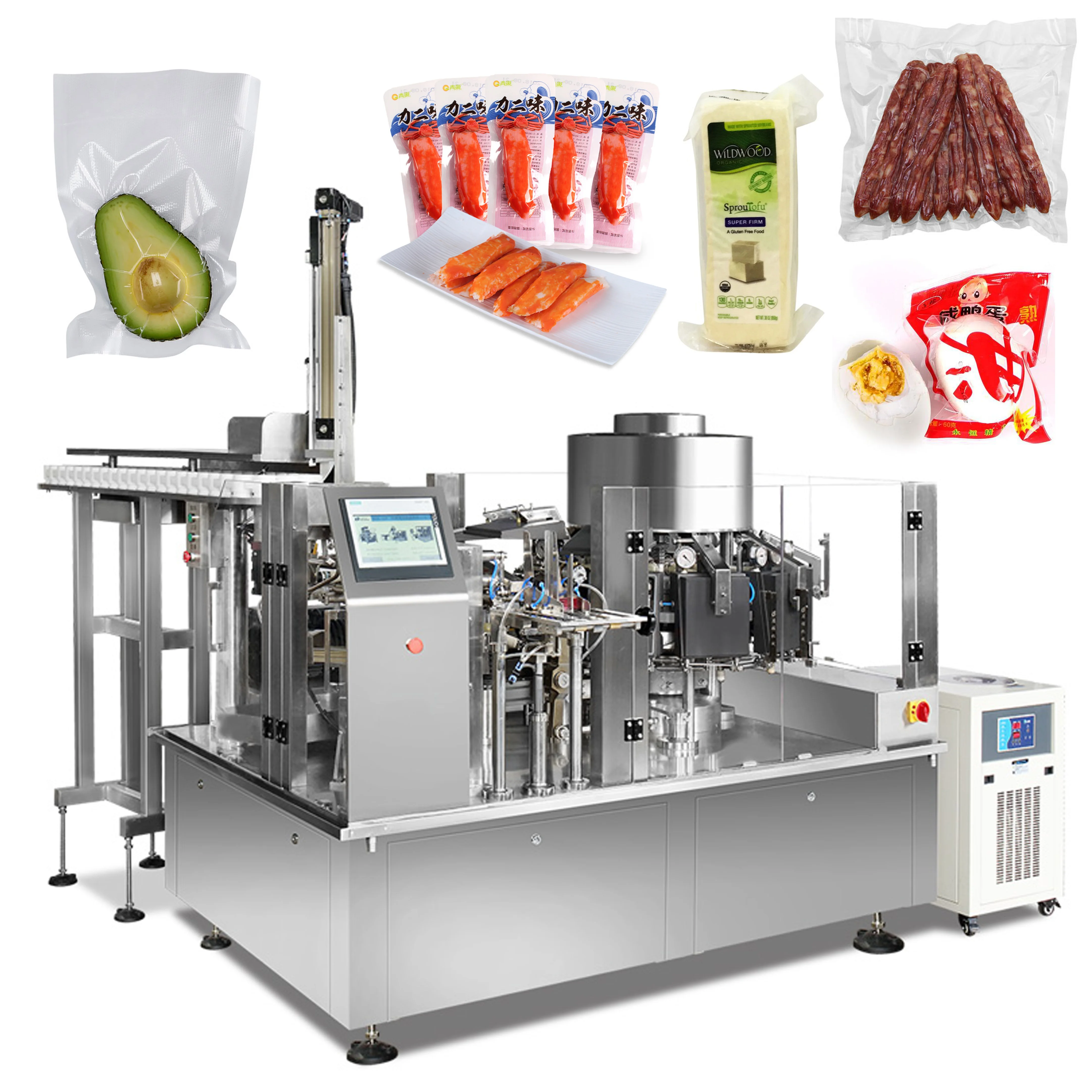 Automatic Cake Sandwich Quail Coffee Beans Manufacturer Industrial Commercial Fish egg Vacuum Packing Machine