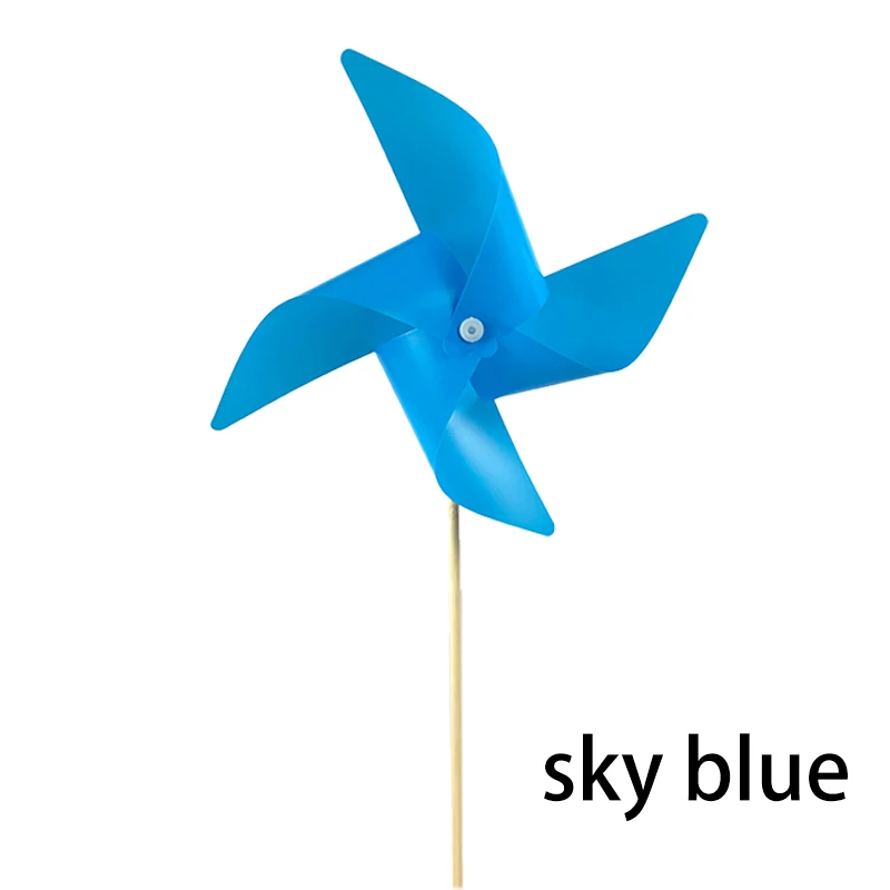 High Quality  Solid Color Toy Windmill Plastic Garden Pinwheel