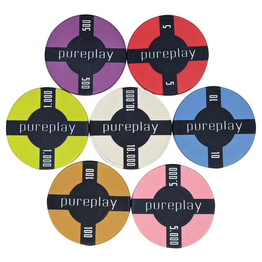 Wholesale upscale 10g poker chips ceramic 39mm round color chip best price moq 1pc accept custom logo design with denomination