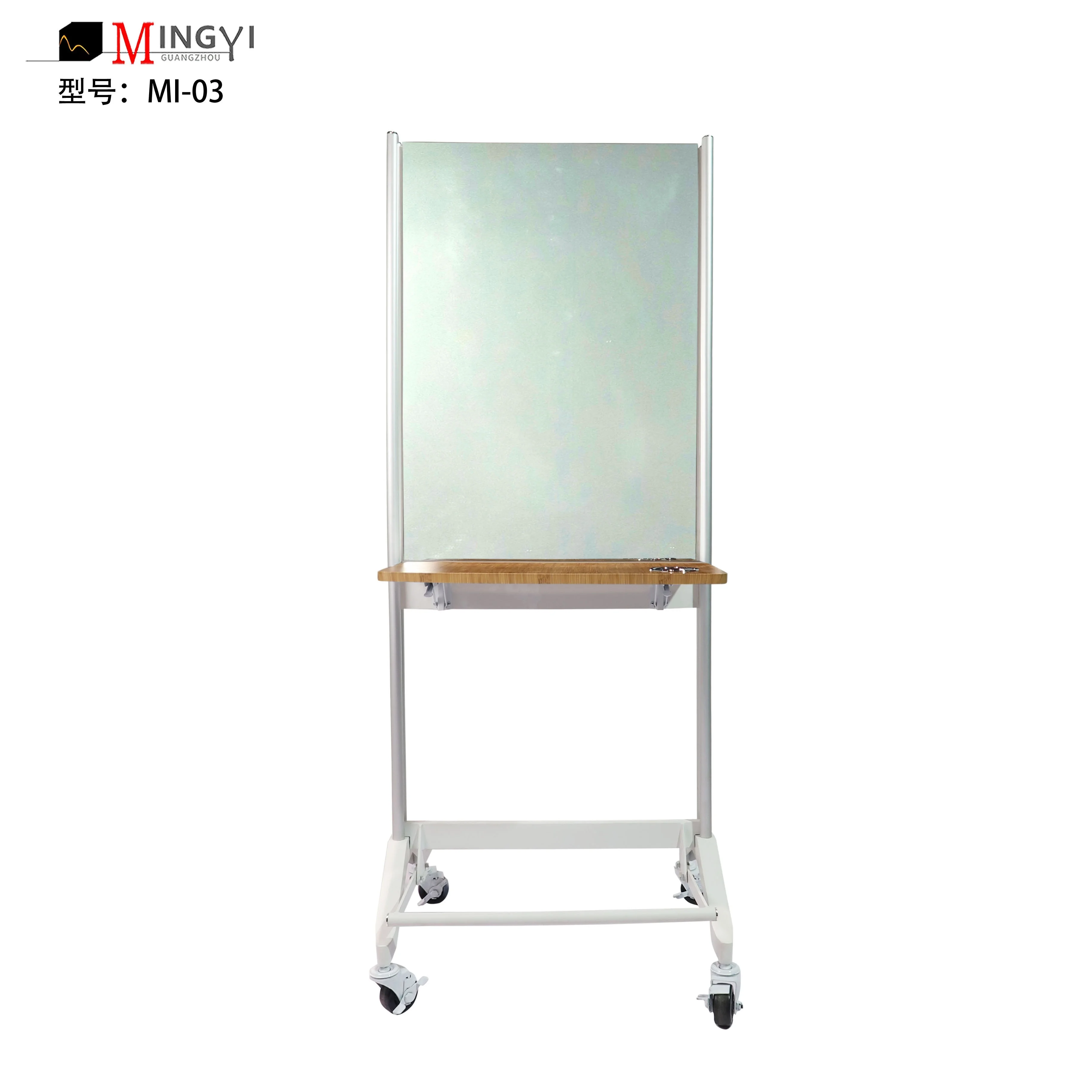Hair Salon Equipment Portable Mirror Station With Wheel and Foldable table outdoor mirror station