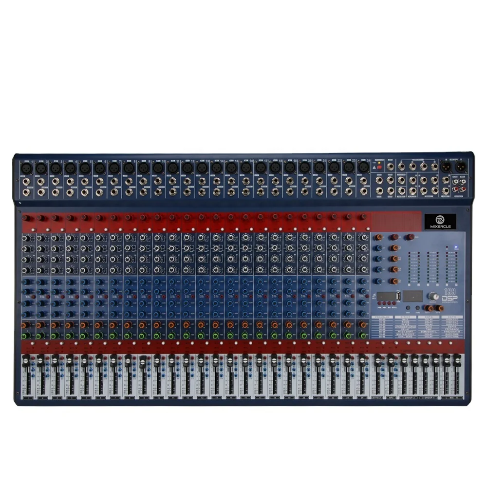 
KV24,24 Channel BT Audio Mixer USB Mixing Console with MP3 Karaoke Amplifier DJ Equipment 