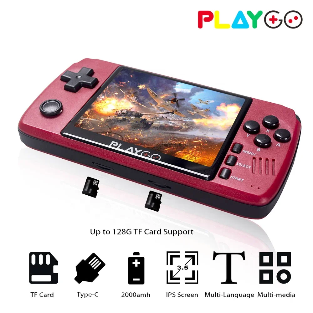 High Quality Hot Selling Red Pocket Player 3.5 Inch Ips Screen Preloaded 1000 Games Playgo Handheld Game Console