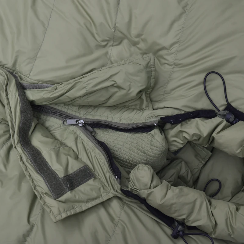 Goose Down Outdoor Camping Down Sleeping Bag Olive Green Down Sleeping Bag