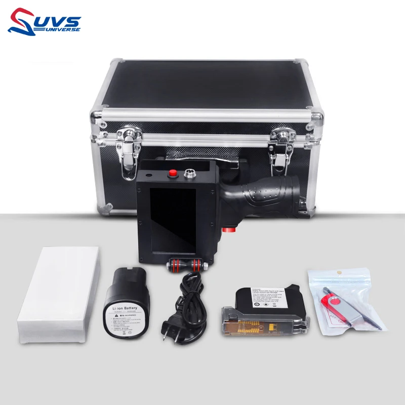 UVS Handheld U2 12.7Mm Inkjet Marking Machine Barcode Expire Date Number Printer Price Stamped Solvent Ink Printer