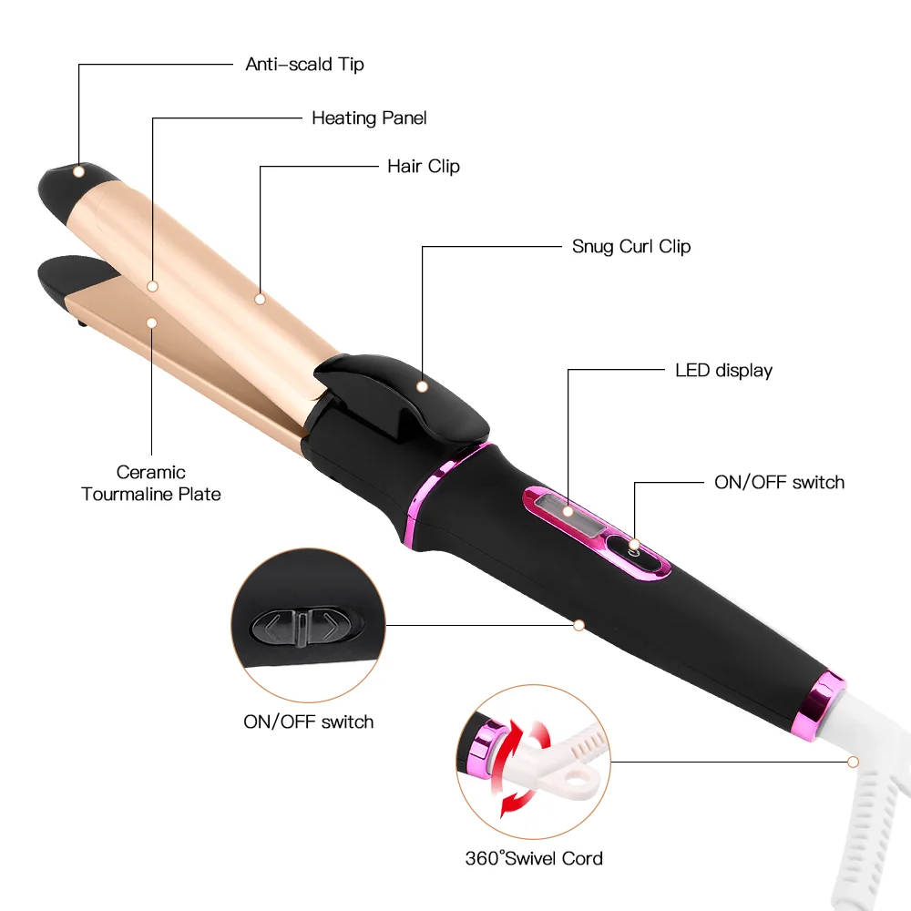 PRITECH Ceramic Portable Electric Womens Customized Straightener 2 in 1 Hair Curlers