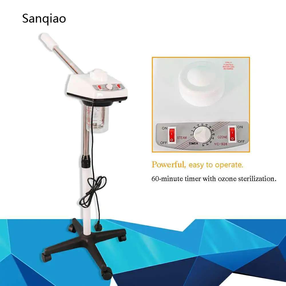 Concise Home Beauty Salon Use Skin cleansing Face Hydration Steamer with Ozone Disinfection Electric Stand Facial Steamer