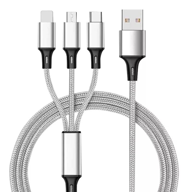 Aluminum Nylon woven mobile phone usb data cable 3A usb c fast charger cable for wholesale iphone usb cable