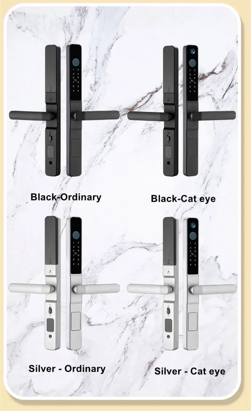 Hot Sale door with smart lock safe digital fingerprint home door handle lock tuya smart door lock with camera