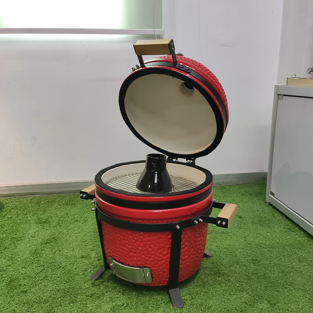 Auplex 15-Inch Portable Tabletop Egg Kamado Grill Outdoor Camping Kitchen Charcoal Pellet Smoker Powder Coated BBQ Barbeque