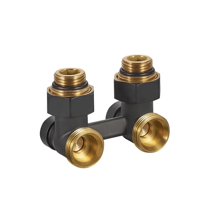 Brass Angled H Block Radiator Valves For Underfloor Heating Radiator For Thermostatic Head Fitted BJ36002- J