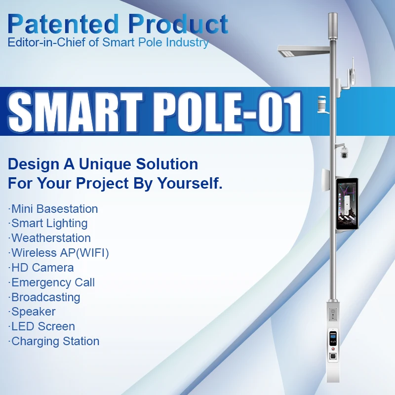 Gebosun Factory Direct Supplier Smart Light Pole LCD Display Wifi HD Cameras For Landscape Beautification