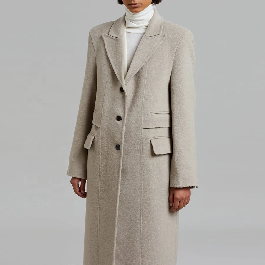 Factory direct sales Mid-thickness fashionable new single-breasted coat autumn winter casual mid-length woolen coat