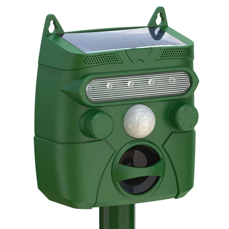 Solar Ultrasonic Animal Repeller with Dynamic Detection Alarm and Flash lights to Repel cat,squirrel,deer,raccoon,skunk,rabbits
