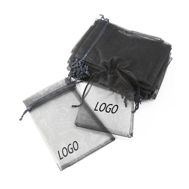 Personalized drawstring bag Organza cotton bag custom logo gift custom jewelry bag
