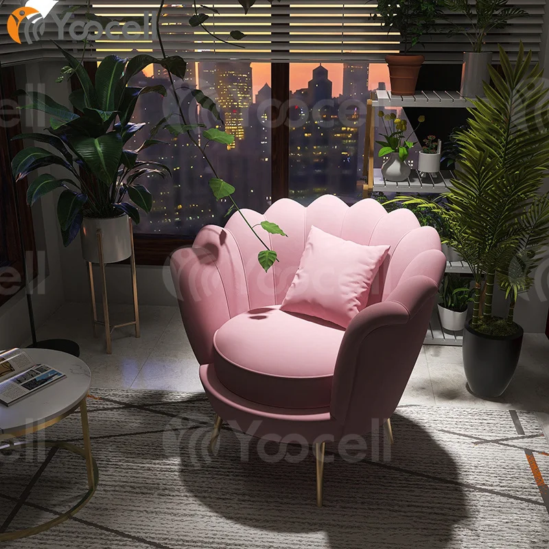 
Yoocell pink hot sale modern single beauty equipment reception chair salon beauty waiting chair single seat 